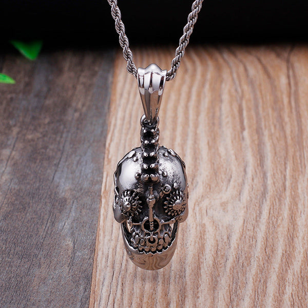 Biker Skull Pendant With Bullets Mohican - 0180