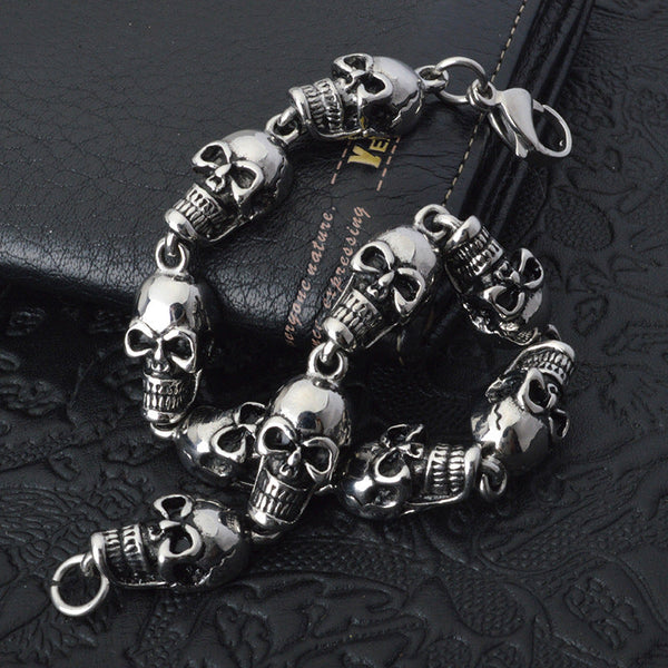 Skull Links Bracelet - Stainless Steel - 170083