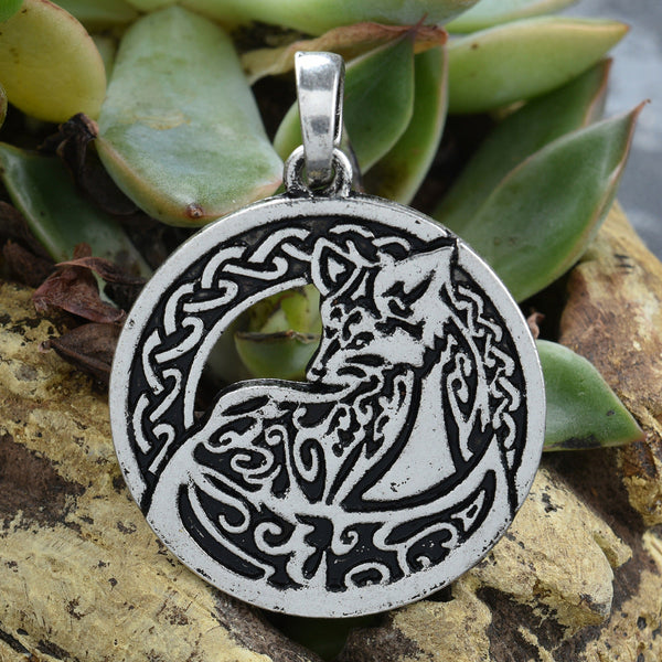 Viking Wolf Fox Pendant Necklace