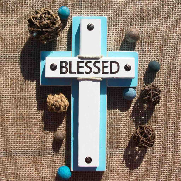 Blue Baptism Cross